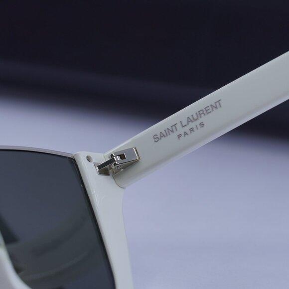 Saint Laurent SL369 KATE 003 Cat Eye Sunglasses - Ivory/Grey - Picture 9 of 10